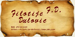 Filotije Dulović vizit kartica